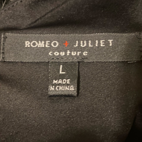 Romeo + Juliet Couture Black Tank with Ostrich Feather hem - Picture 4 of 6